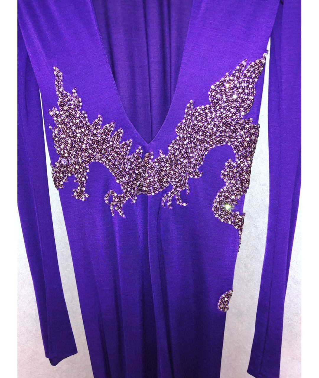 BALMAIN Фиолетовое вискозное вечернее платье, фото 5
