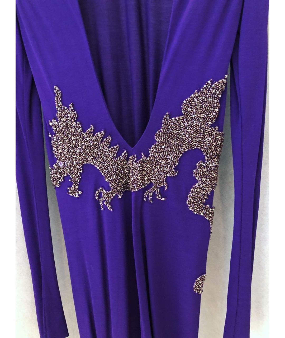 BALMAIN Фиолетовое вискозное вечернее платье, фото 2