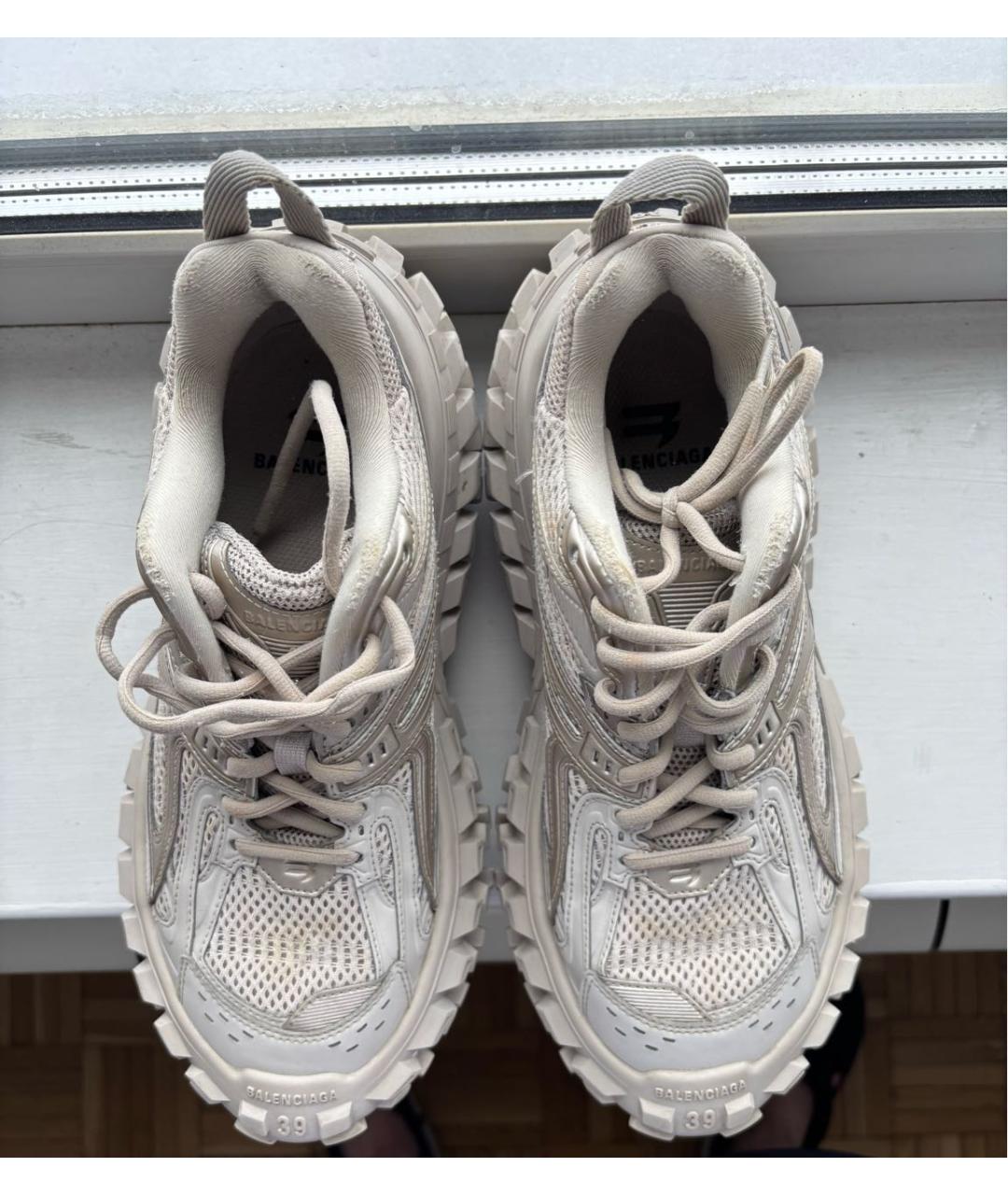 BALENCIAGA Бежевые синтетические кроссовки, фото 3
