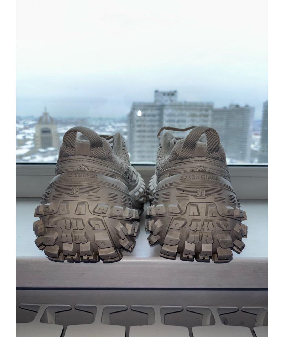 BALENCIAGA Бежевые синтетические кроссовки, фото 4