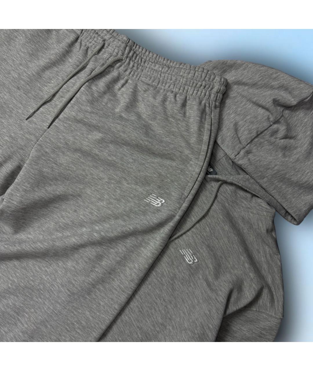NEW BALANCE Серый хлопковый спортивный костюм, фото 4