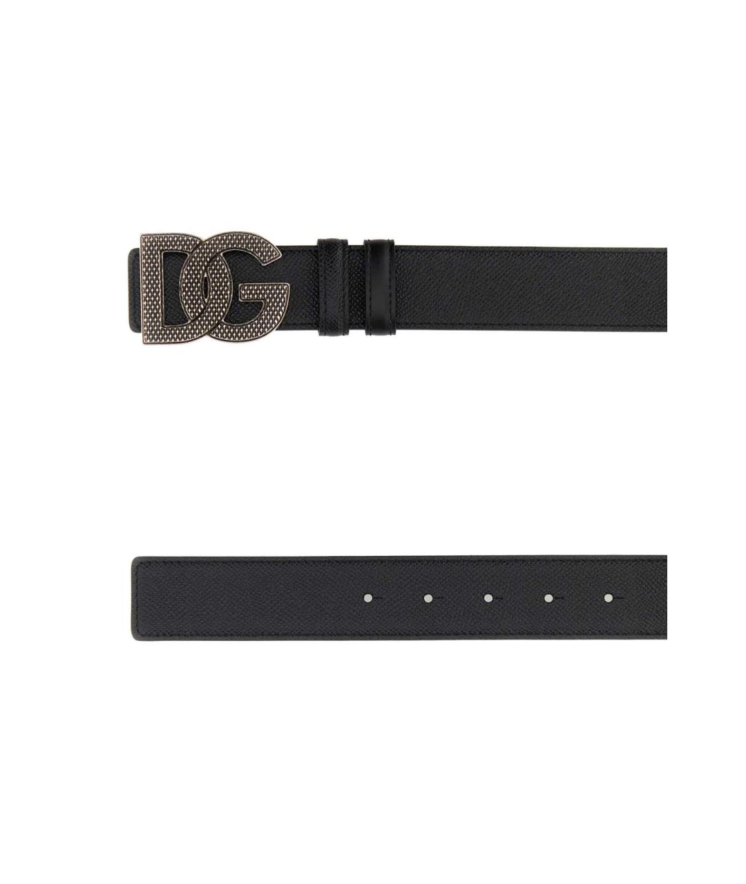 DOLCE&GABBANA Черный кожаный ремень, фото 2