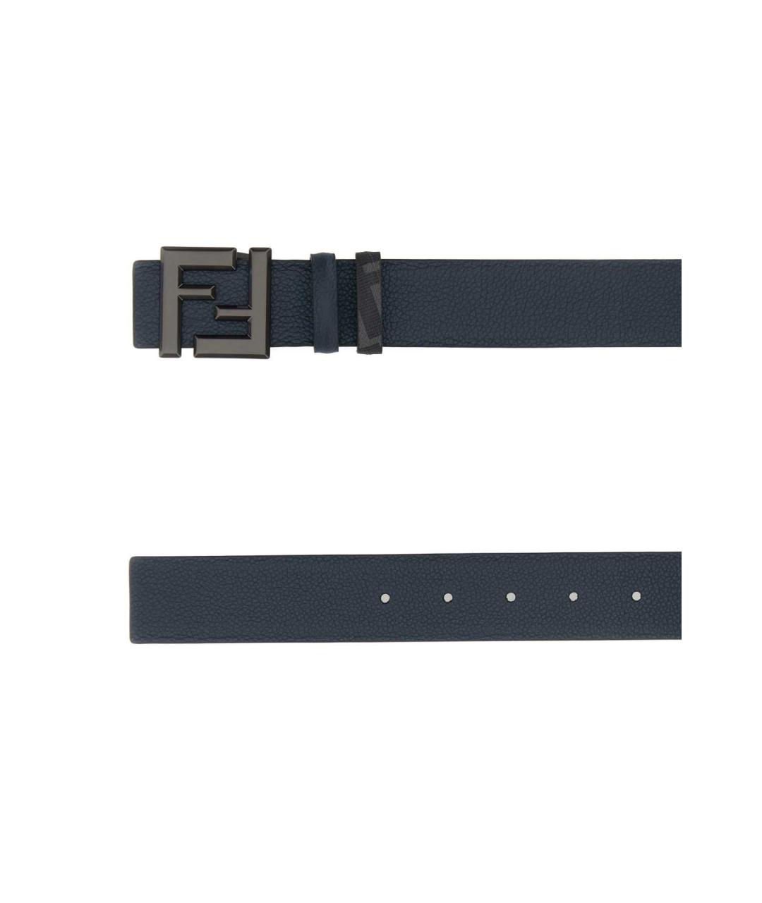 FENDI Синий кожаный ремень, фото 2