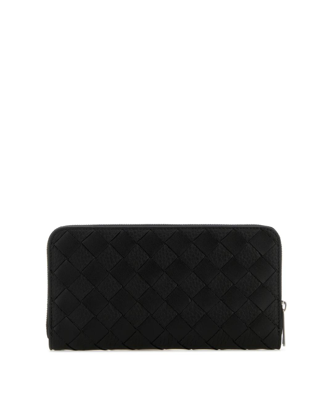 BOTTEGA VENETA Черный кожаный кошелек, фото 3