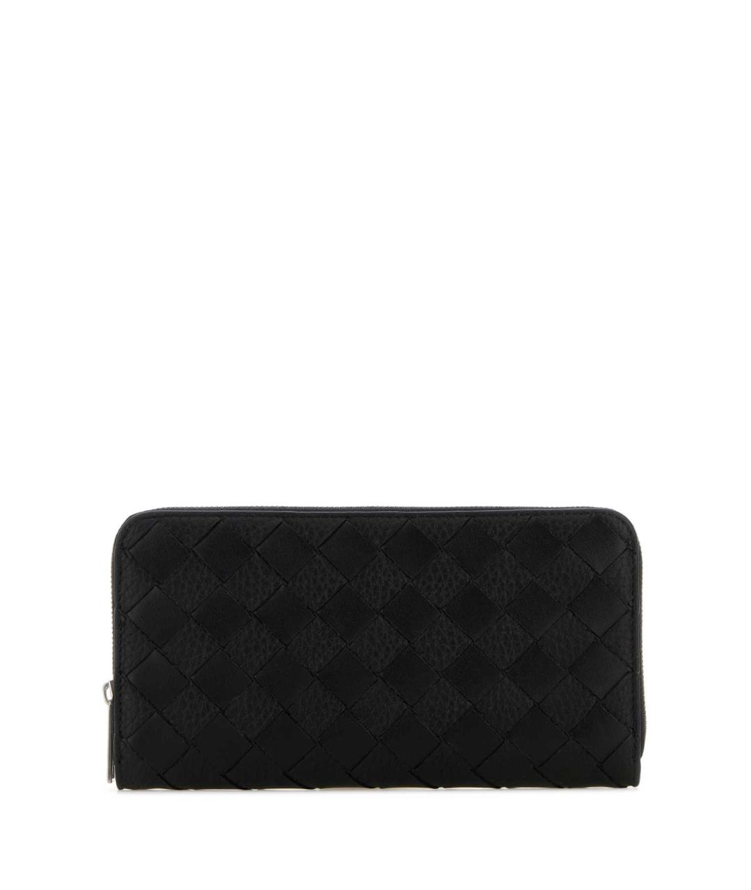 BOTTEGA VENETA Черный кожаный кошелек, фото 1