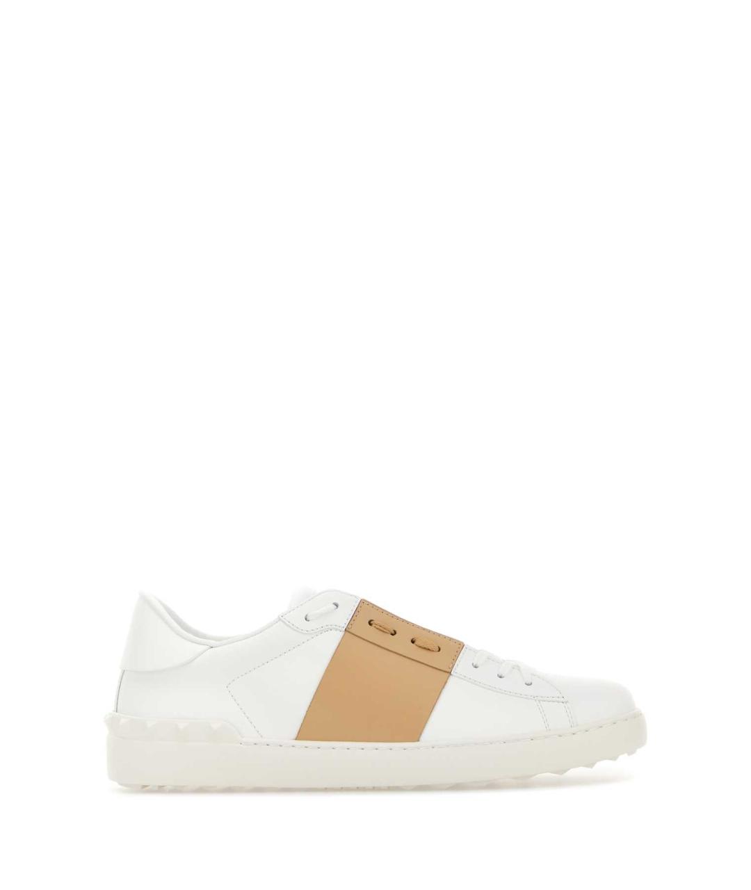 VALENTINO Белые кожаные низкие кроссовки / кеды, фото 1