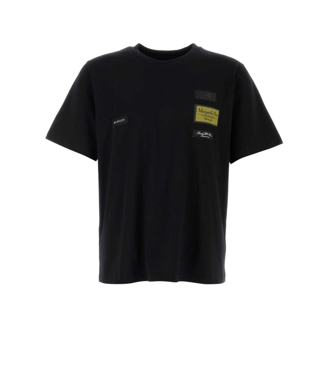 MM6 MAISON MARGIELA Черная хлопковая футболка, фото 1