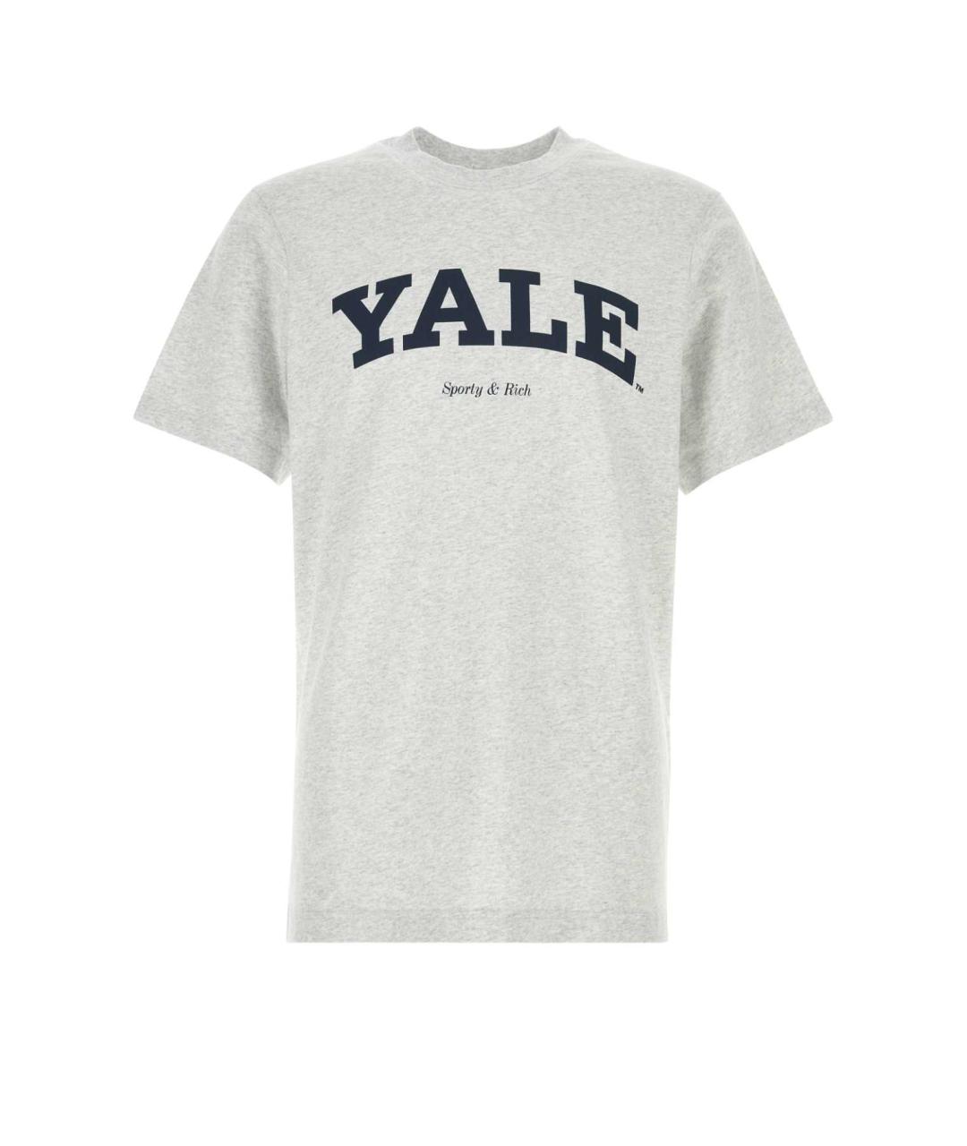 SPORTY AND RICH Серая хлопковая футболка, фото 1