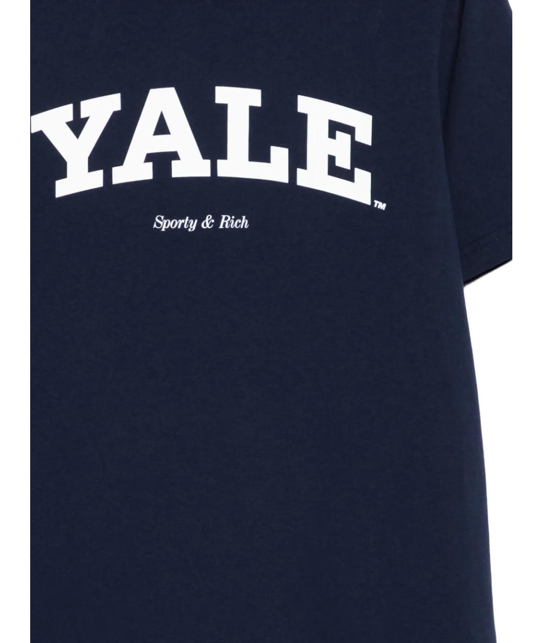 SPORTY AND RICH Синяя хлопковая футболка, фото 3