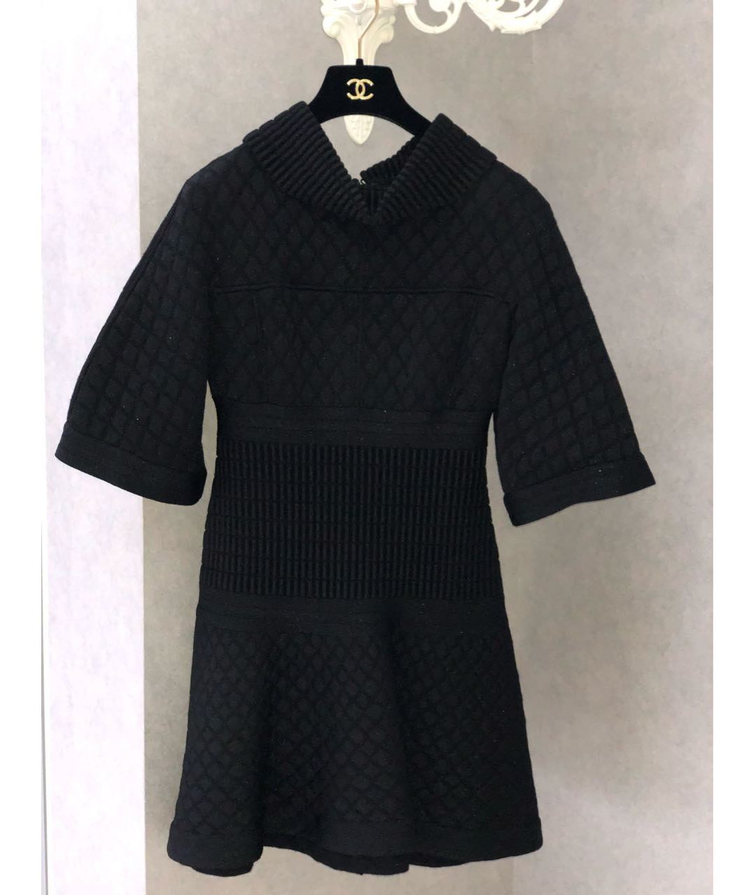 CHANEL PRE-OWNED Черное ацетатное коктейльное платье, фото 9