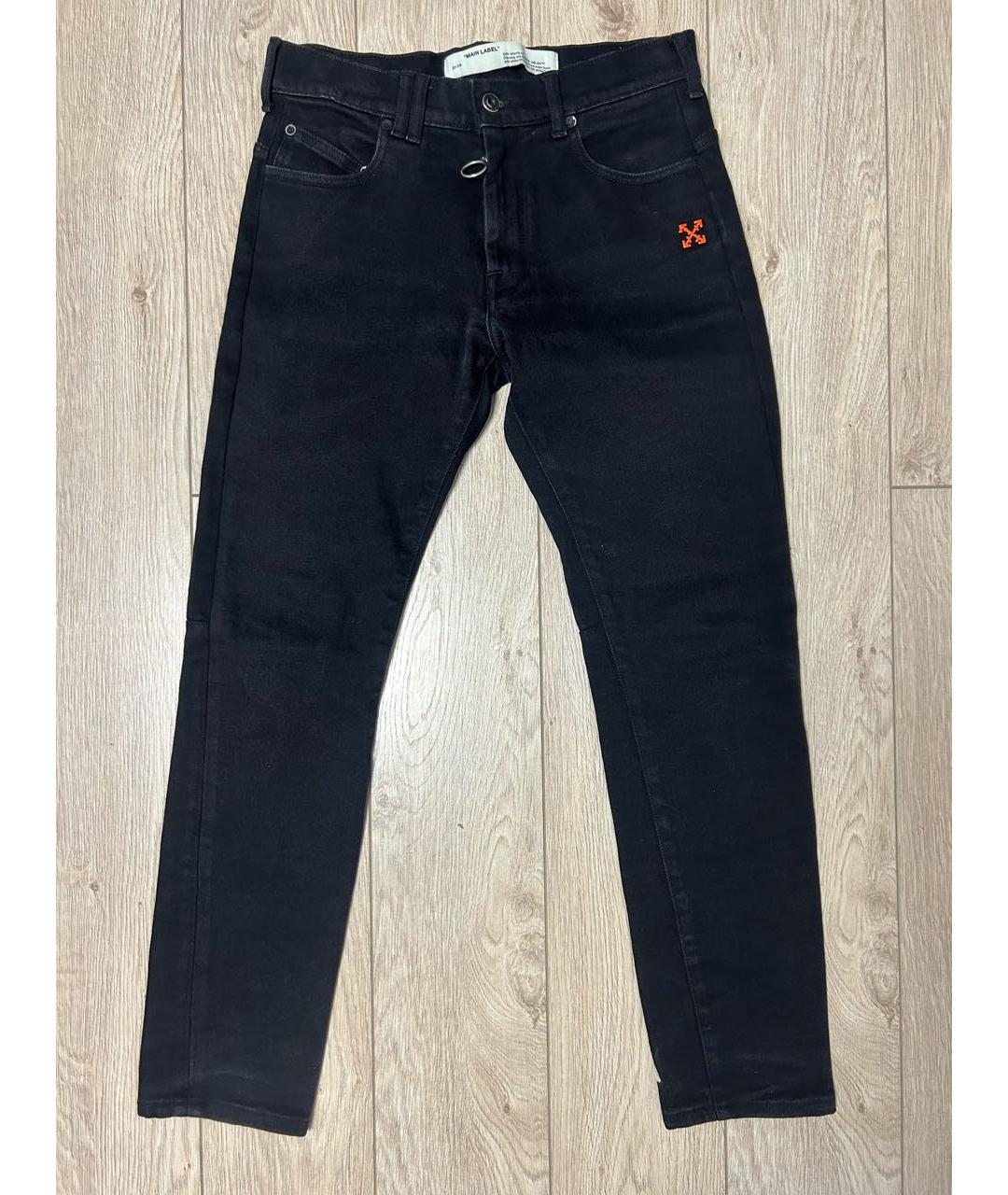 OFF-WHITE Черные хлопко-полиэстеровые джинсы, фото 2