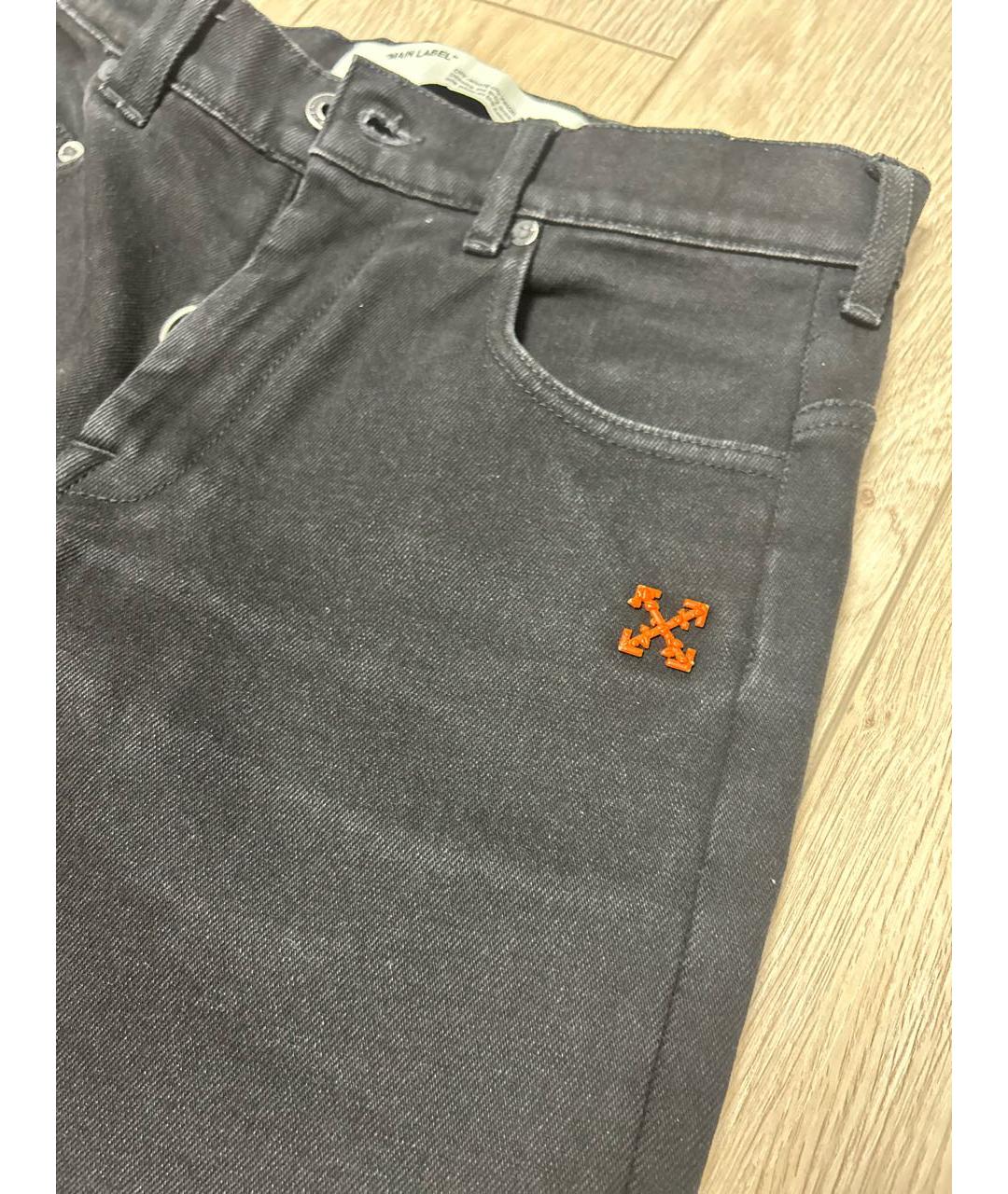 OFF-WHITE Черные хлопко-полиэстеровые джинсы, фото 4