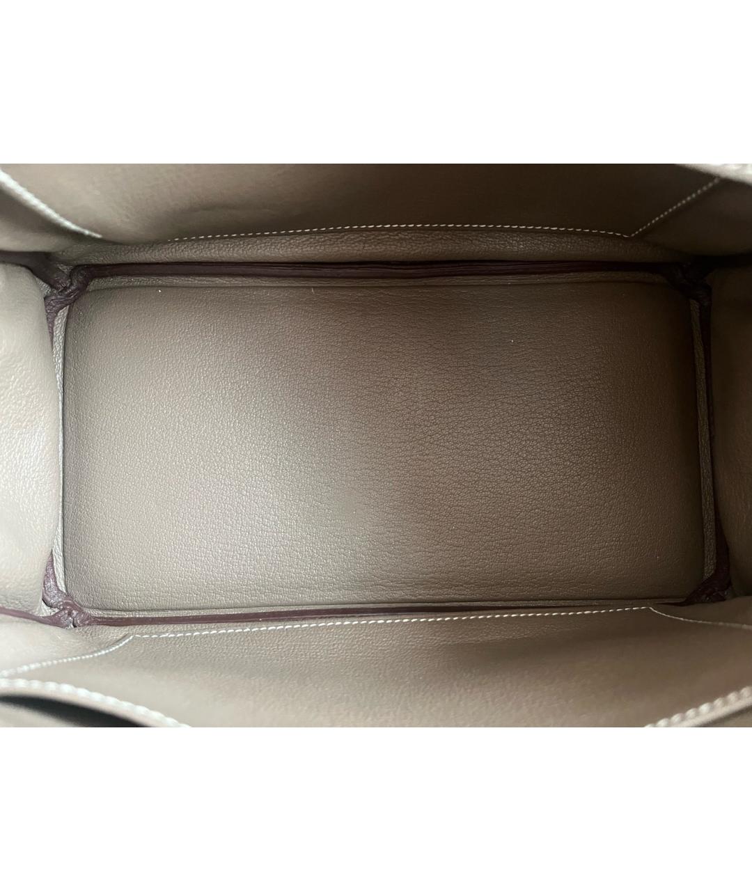 HERMES Серая кожаная сумка тоут, фото 8