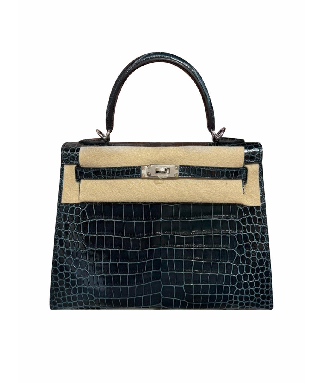 HERMES Зеленая сумка тоут из лакированной кожи, фото 1