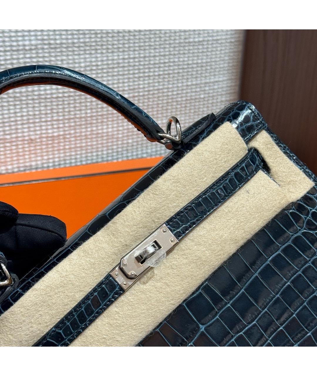 HERMES Зеленая сумка тоут из лакированной кожи, фото 2