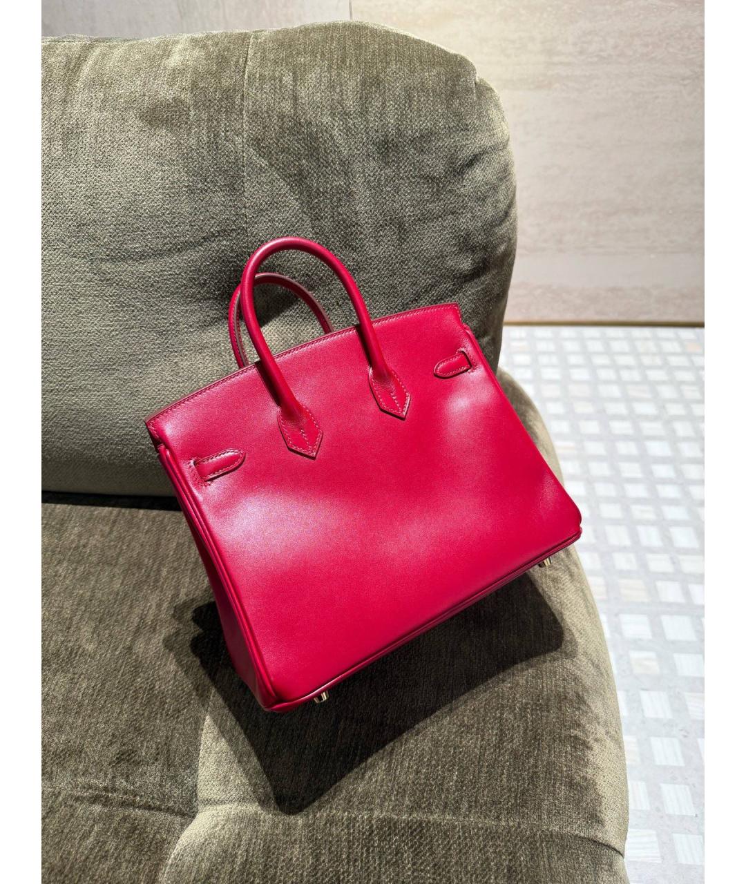 HERMES Красная кожаная сумка тоут, фото 6