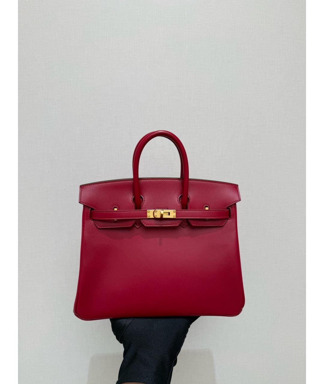 HERMES Красная кожаная сумка тоут, фото 11