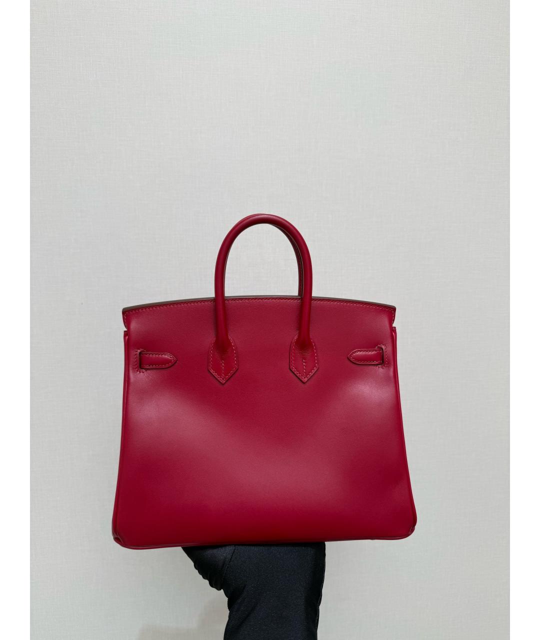 HERMES Красная кожаная сумка тоут, фото 9