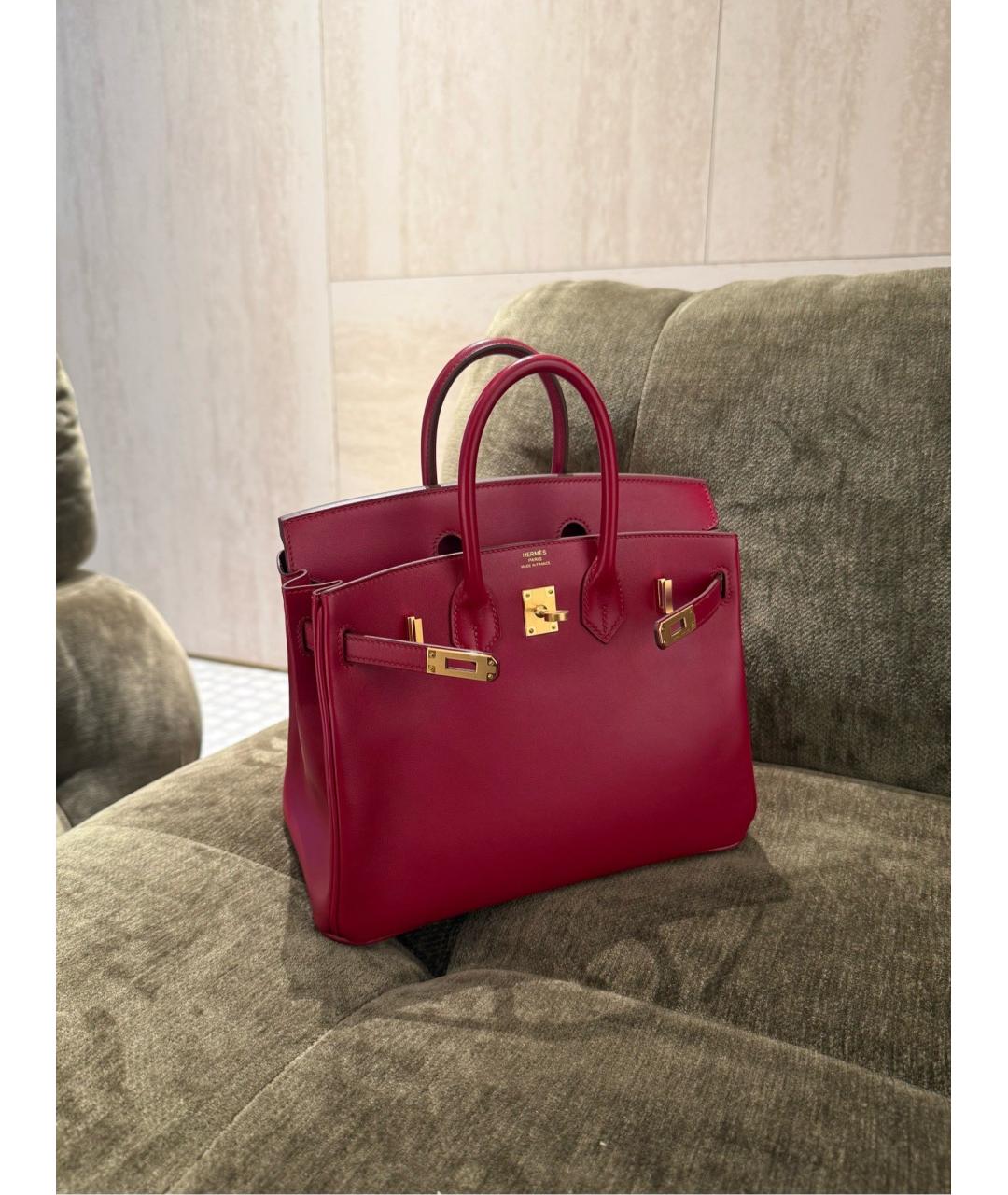 HERMES Красная кожаная сумка тоут, фото 2