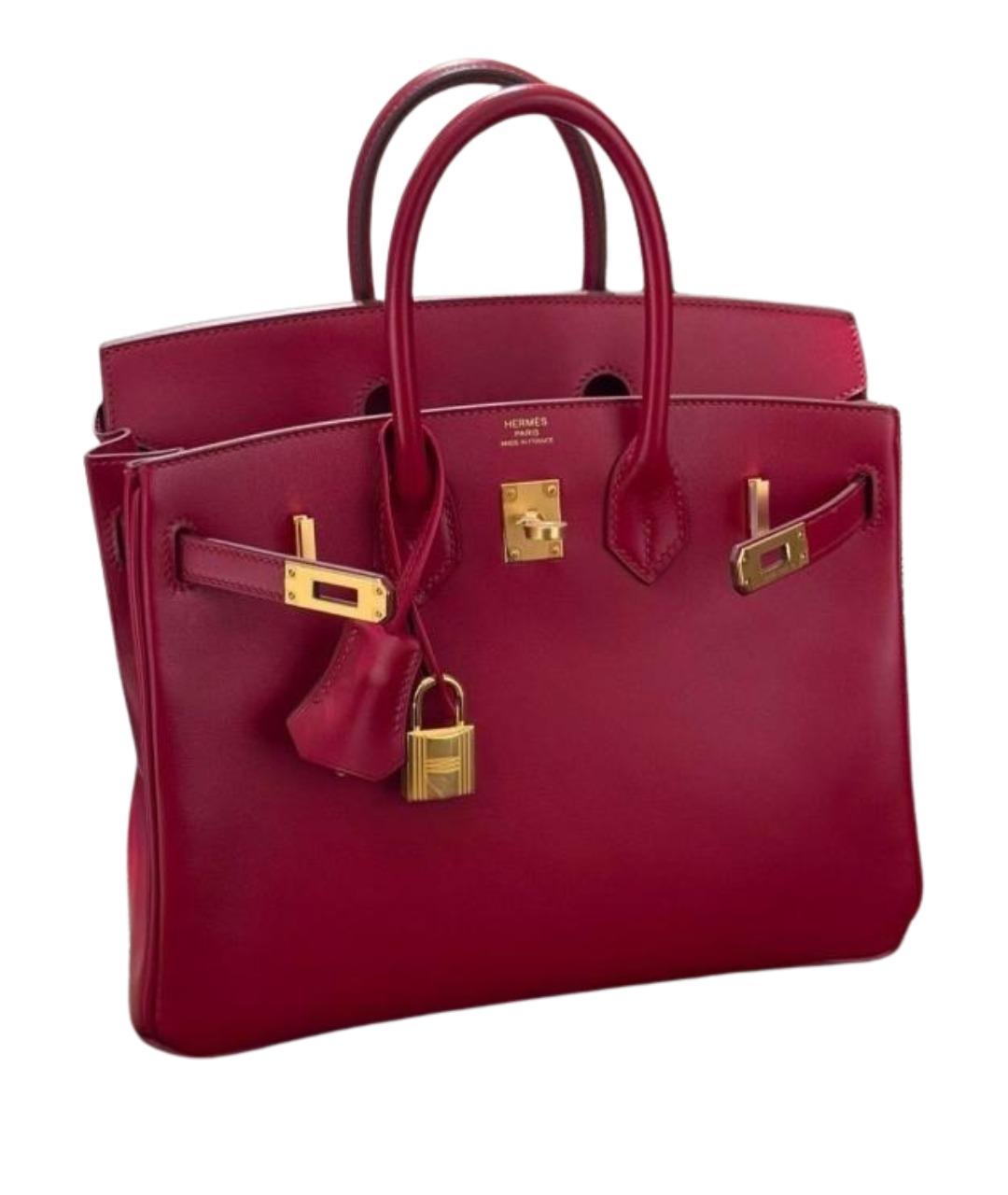 HERMES Красная кожаная сумка тоут, фото 3