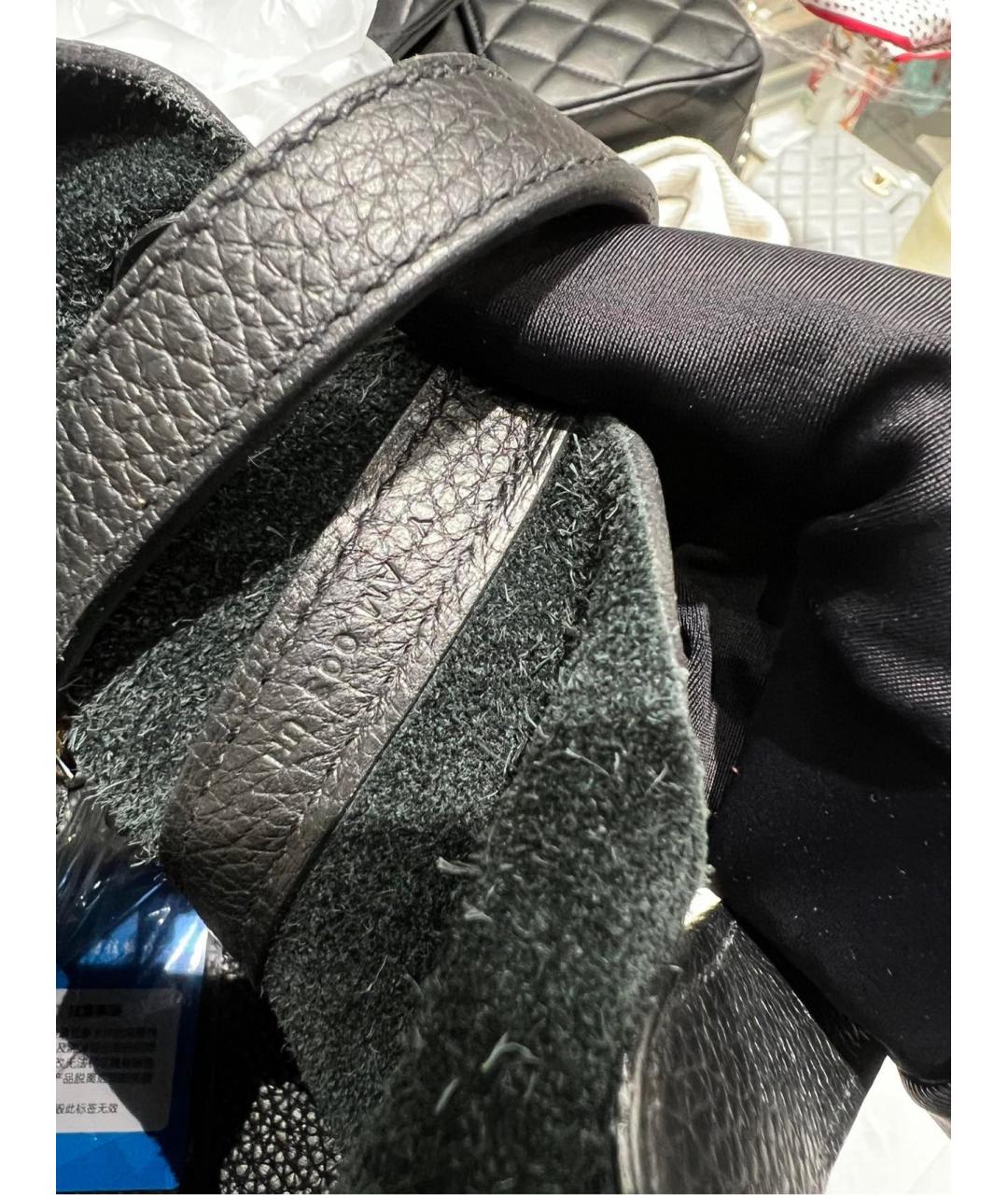 HERMES Черная кожаная сумка тоут, фото 3