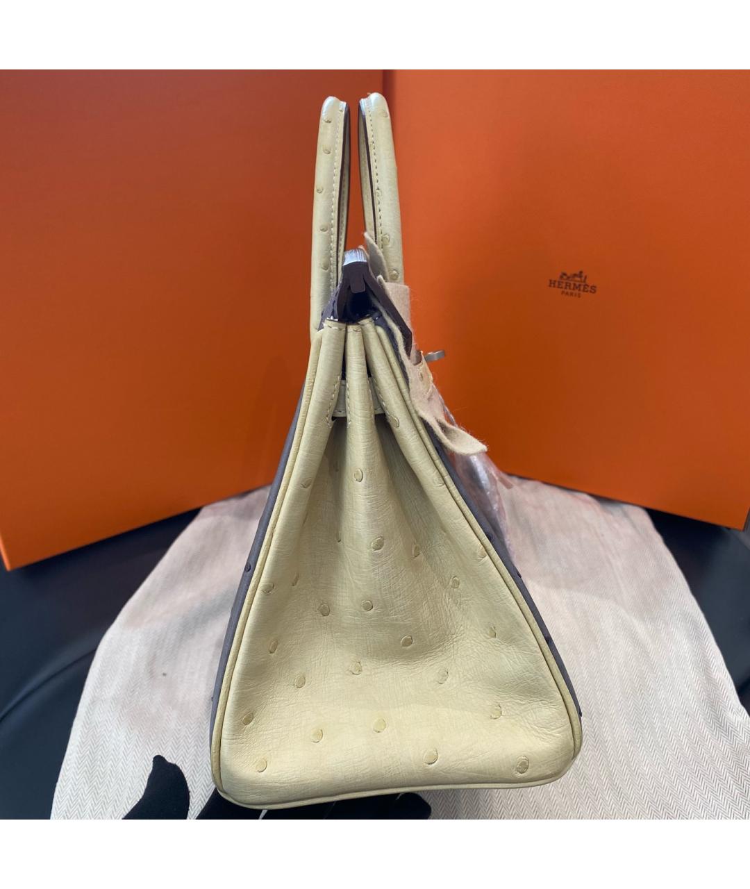 HERMES Серая кожаная сумка с короткими ручками, фото 4