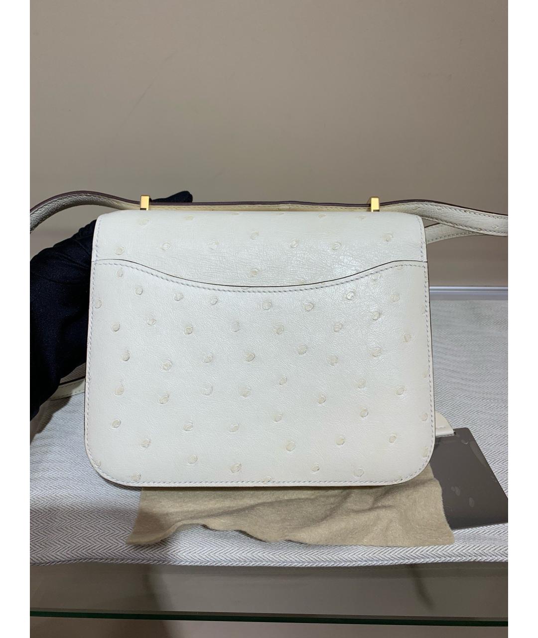 HERMES Белая кожаная сумка через плечо, фото 2