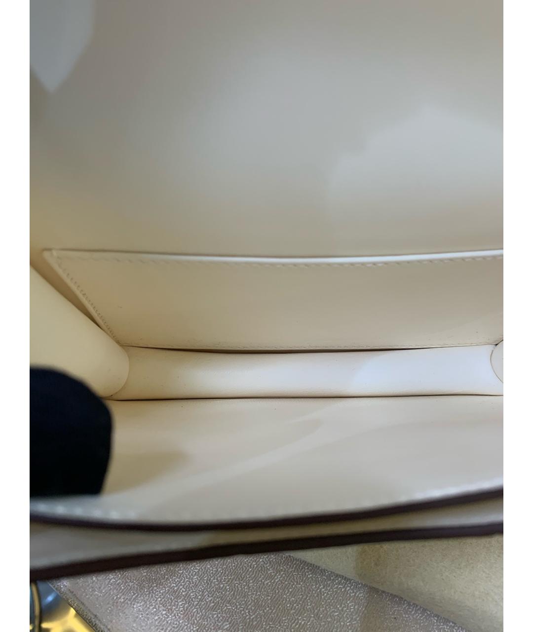 HERMES Белая кожаная сумка через плечо, фото 7
