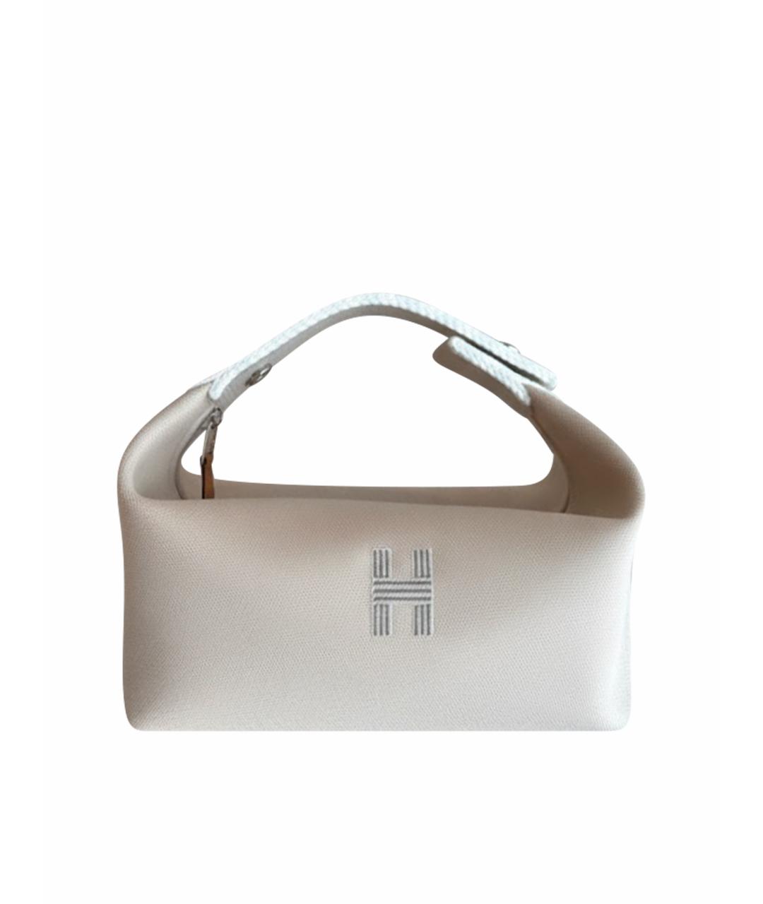 HERMES Белая деним косметичка, фото 1