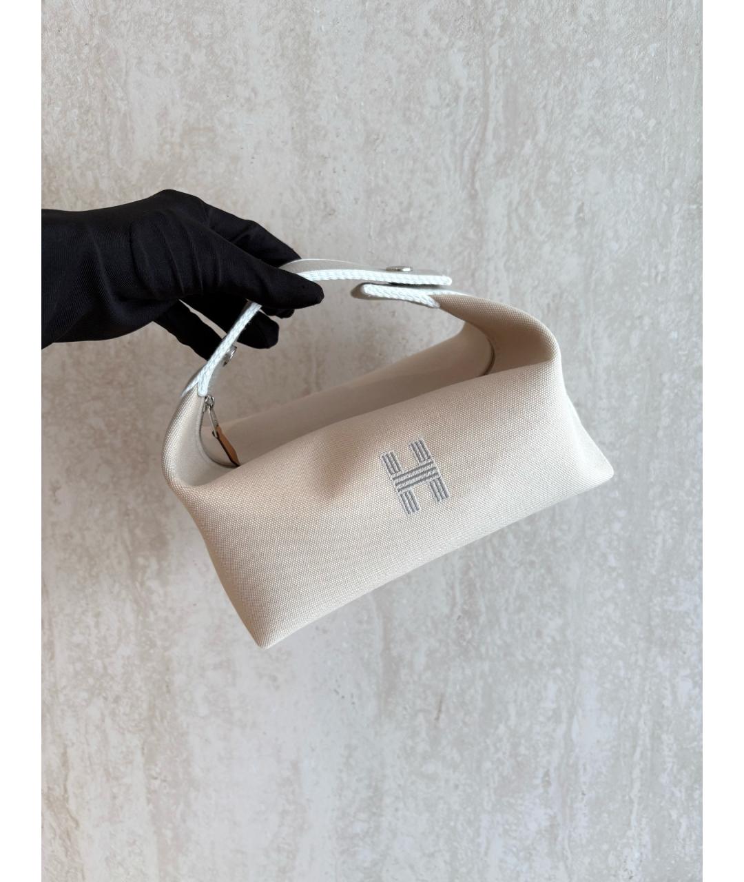 HERMES Белая деним косметичка, фото 3
