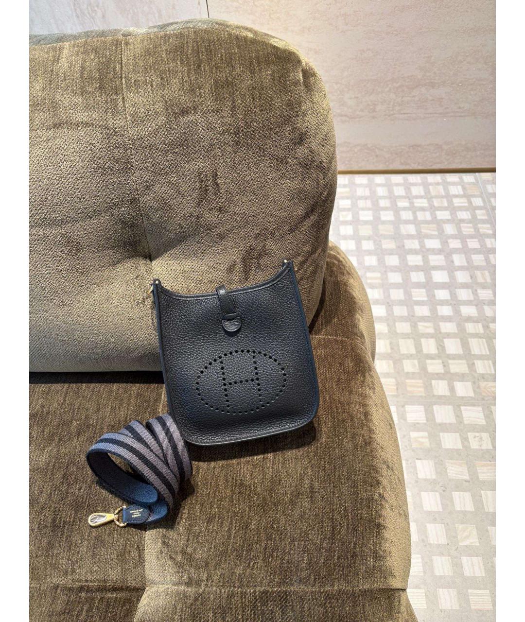 HERMES Черная кожаная сумка через плечо, фото 3