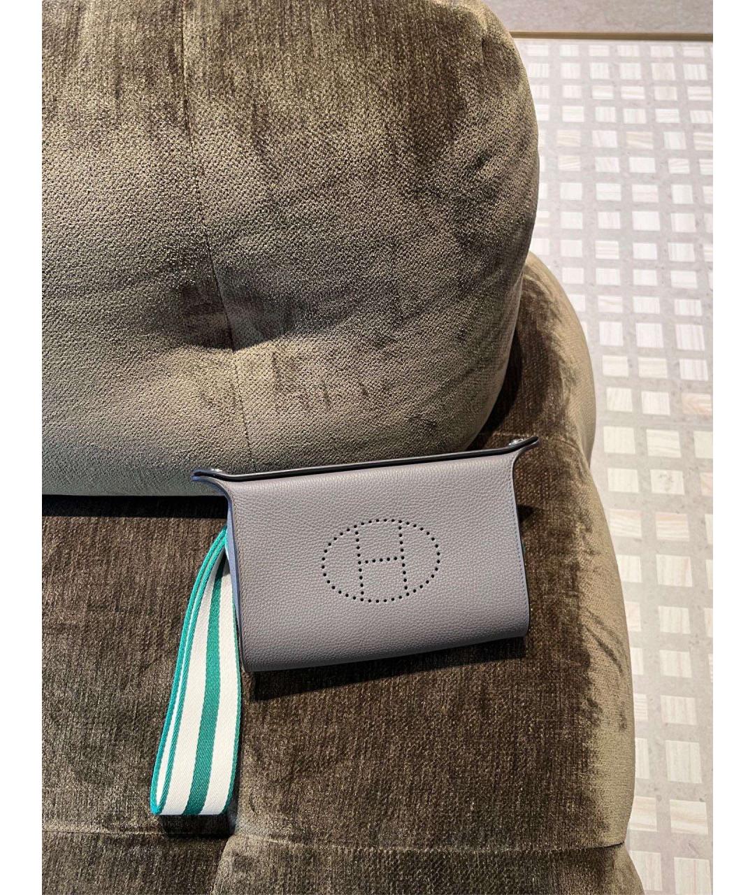 HERMES Серая кожаная сумка через плечо, фото 2