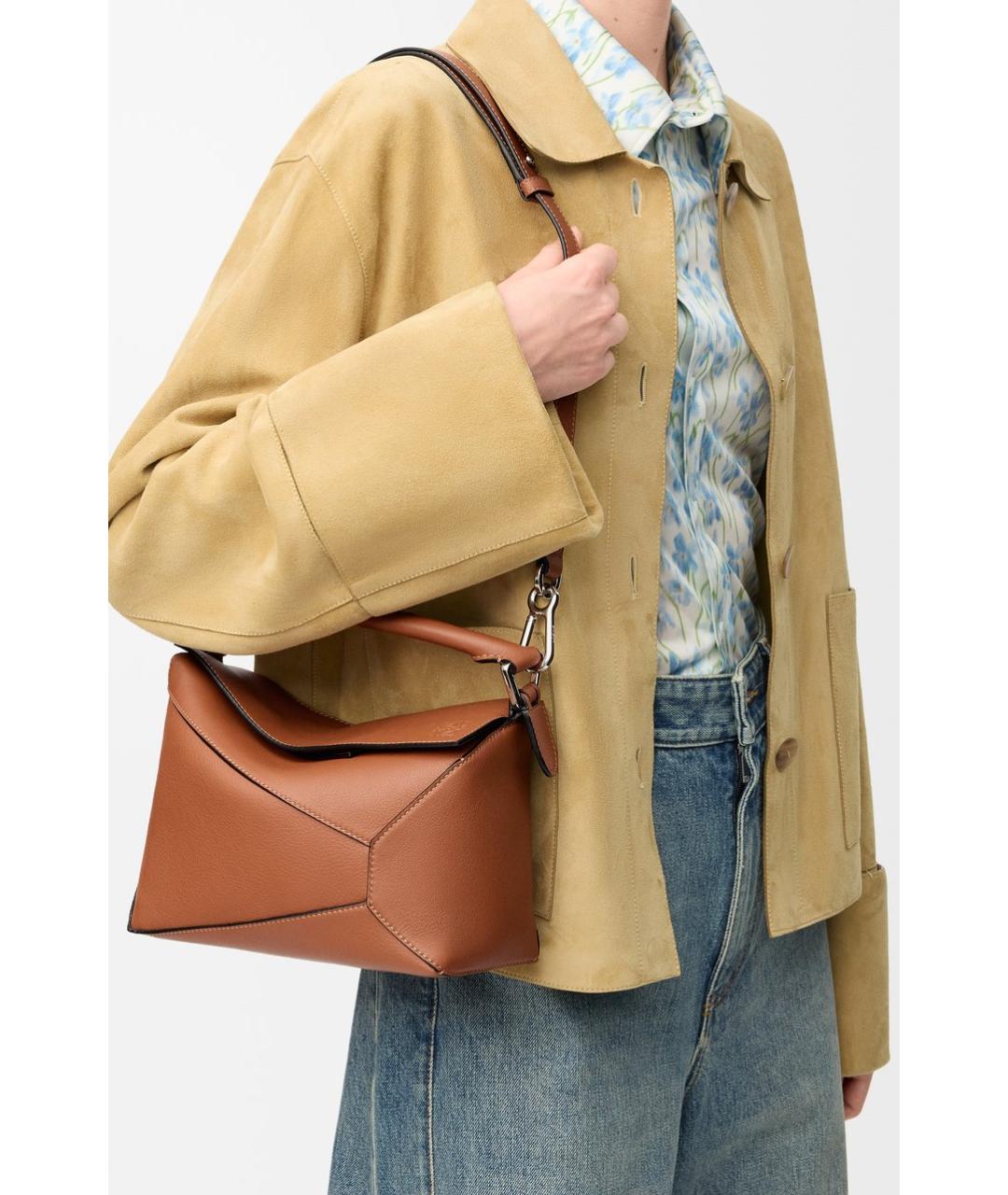 LOEWE Коричневая кожаная сумка через плечо, фото 2