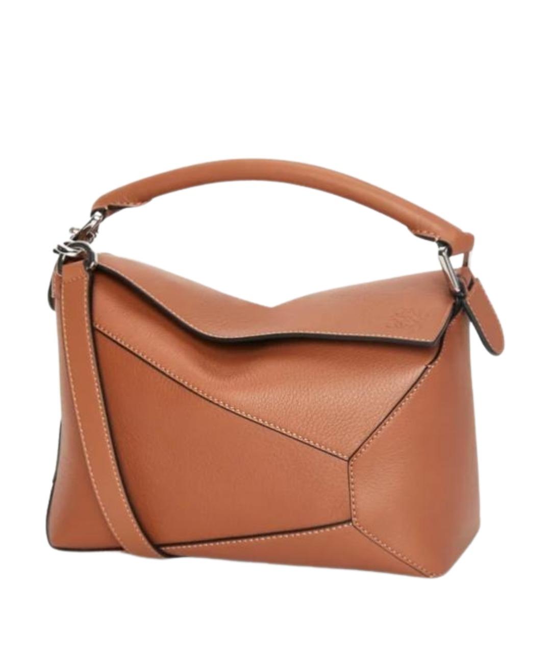 LOEWE Коричневая кожаная сумка через плечо, фото 1