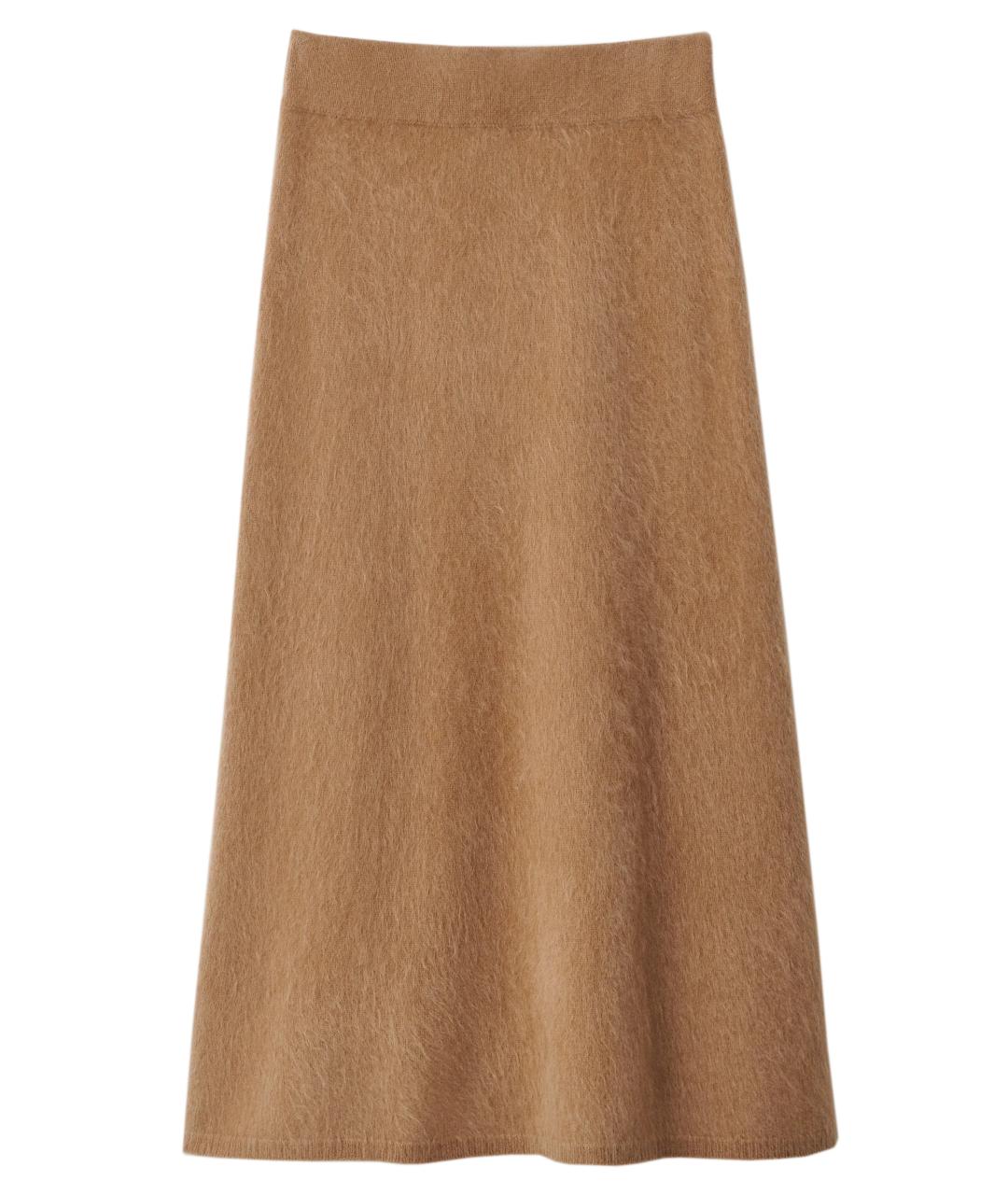 LISA YANG Бежевая кашемировая юбка миди, фото 1