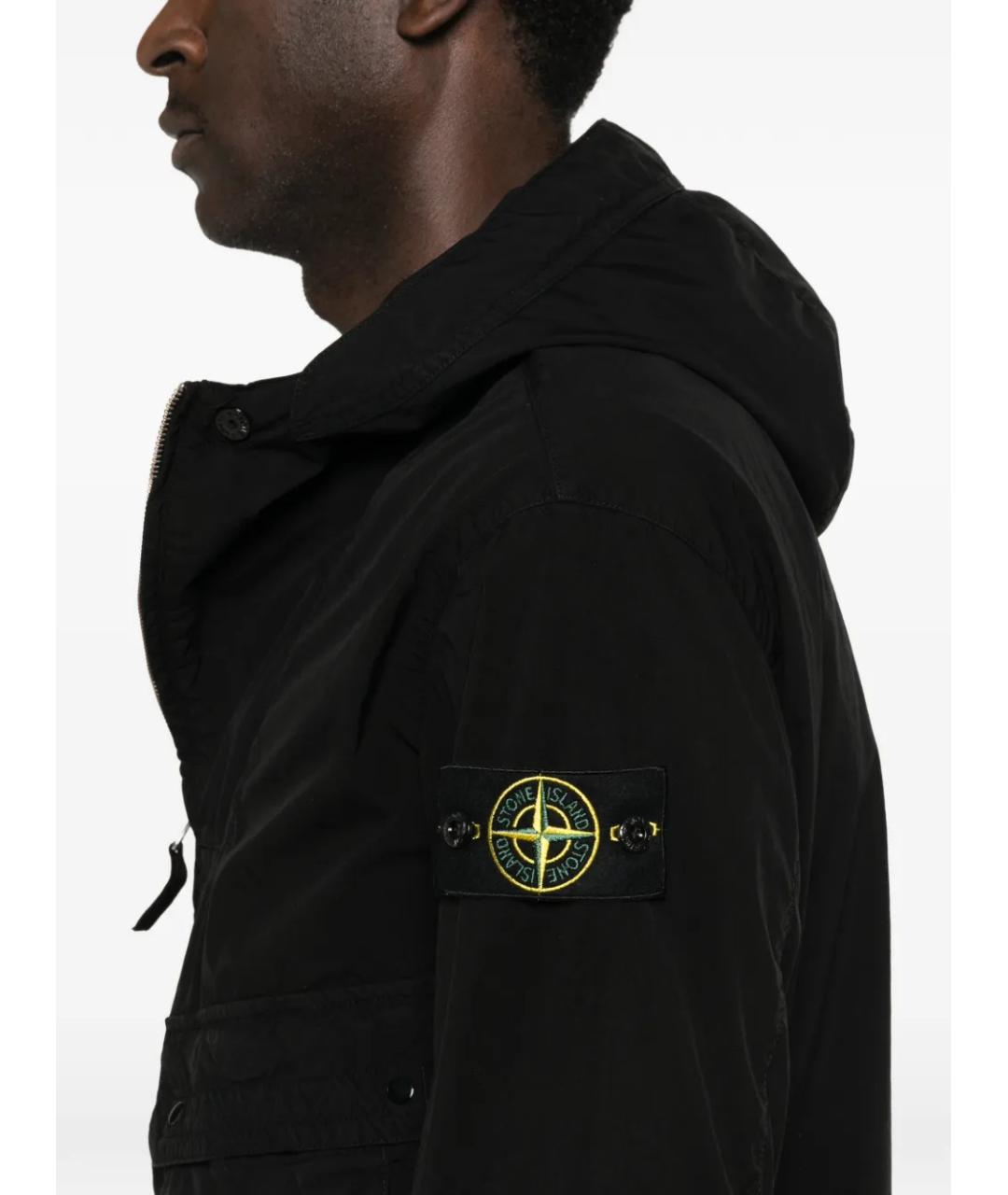 STONE ISLAND Черная полиэстеровая куртка, фото 5