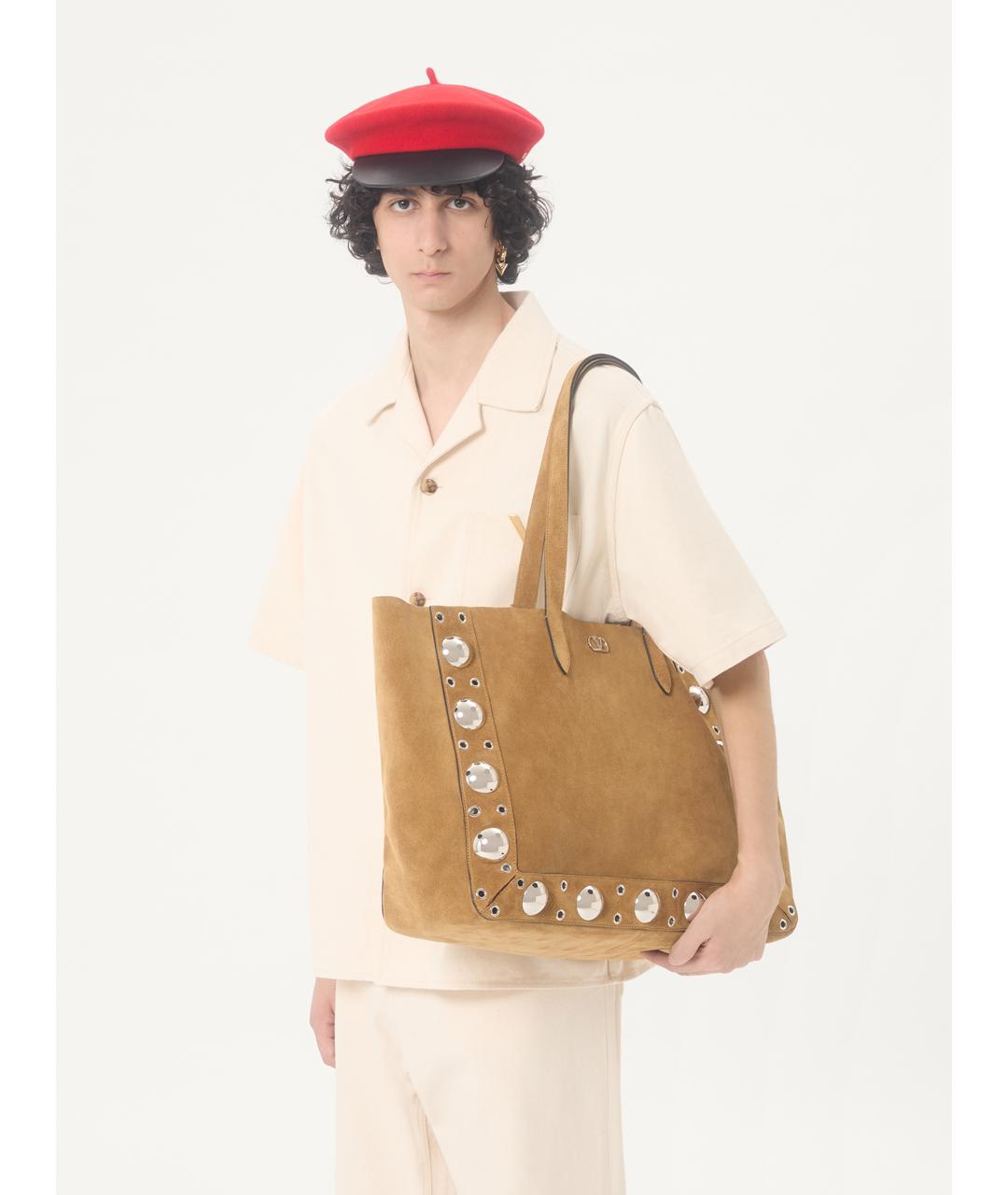 VALENTINO Бежевая хлопковая кэжуал рубашка, фото 3