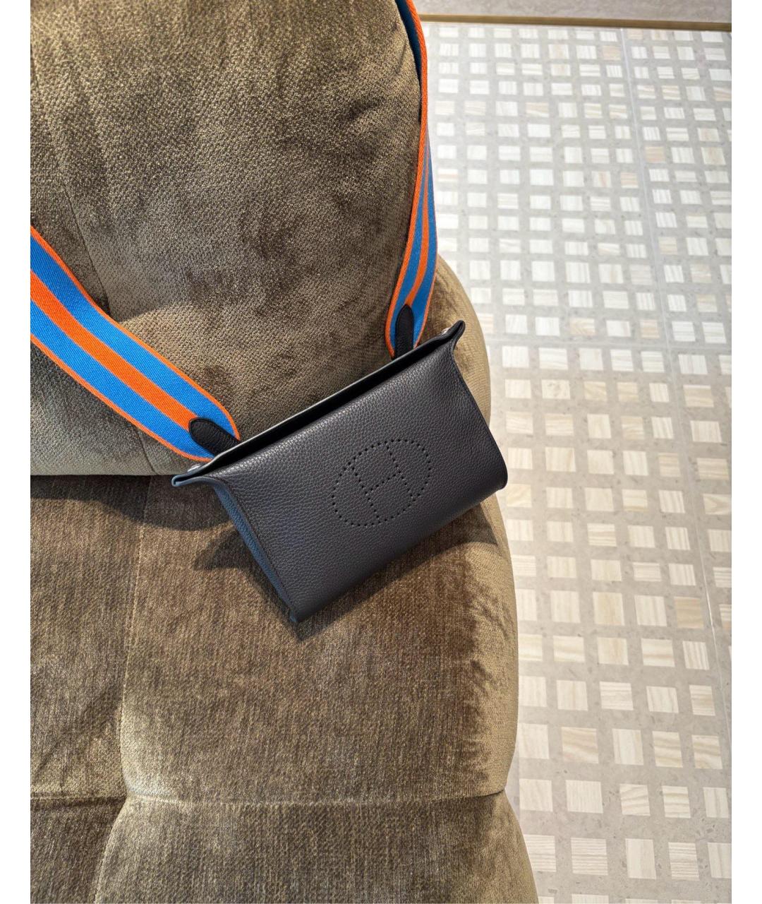 HERMES Черная кожаная сумка через плечо, фото 2