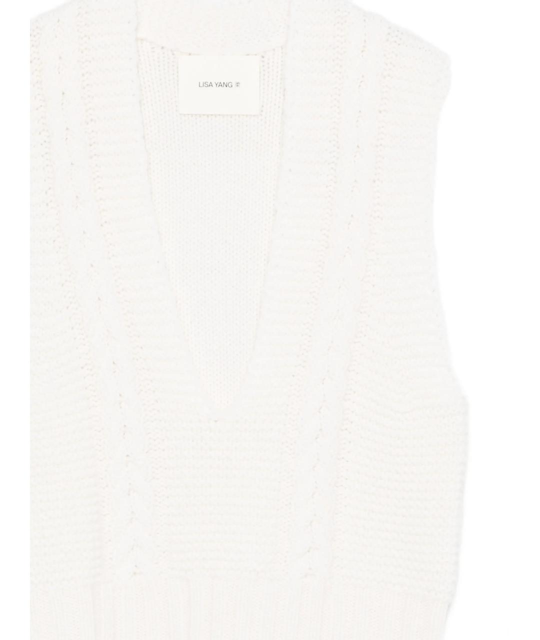 LISA YANG Белая кашемировая жилетка, фото 3