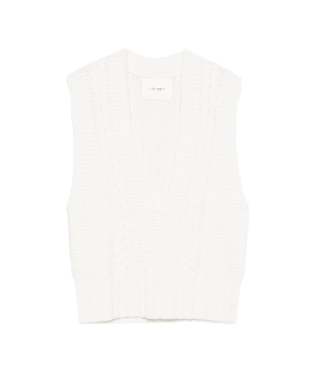 LISA YANG Белая кашемировая жилетка, фото 1