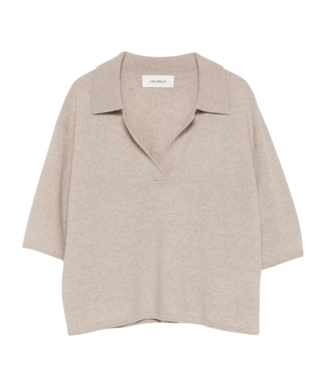 LISA YANG Бежевый кашемировый джемпер / свитер, фото 1