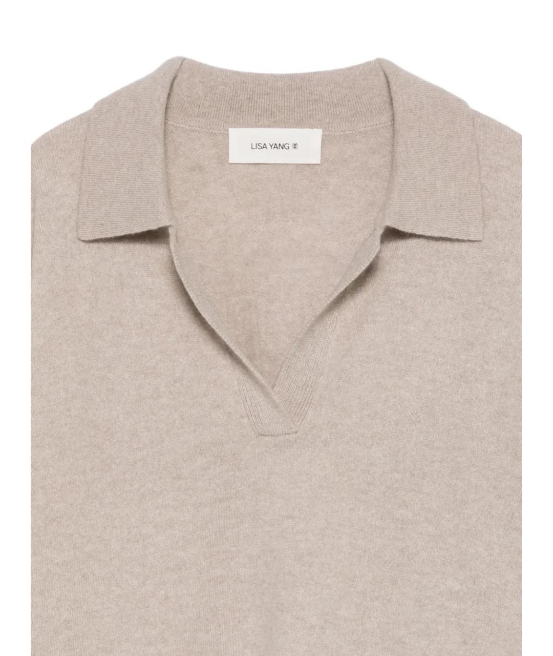 LISA YANG Бежевый кашемировый джемпер / свитер, фото 3