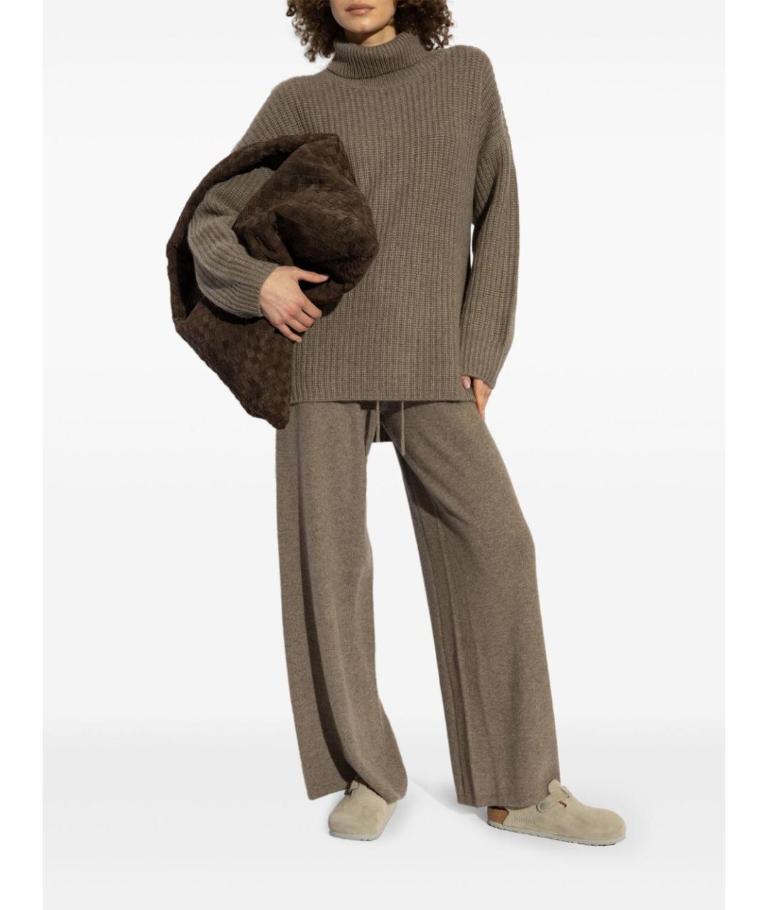 LISA YANG Коричневые прямые брюки, фото 2