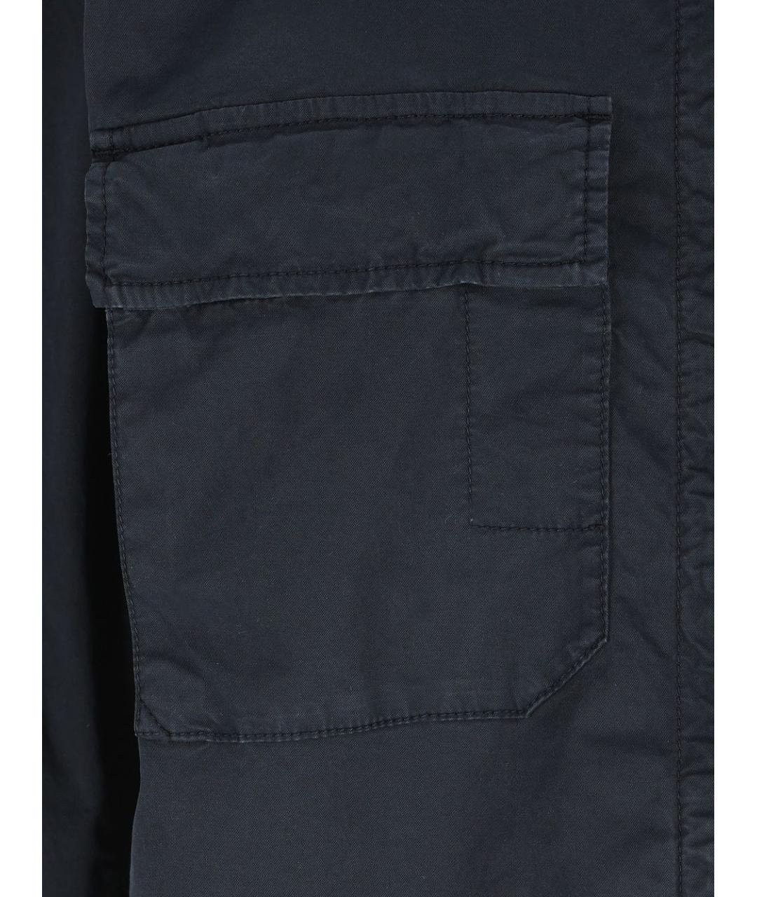 STONE ISLAND Темно-синяя хлопковая куртка, фото 3