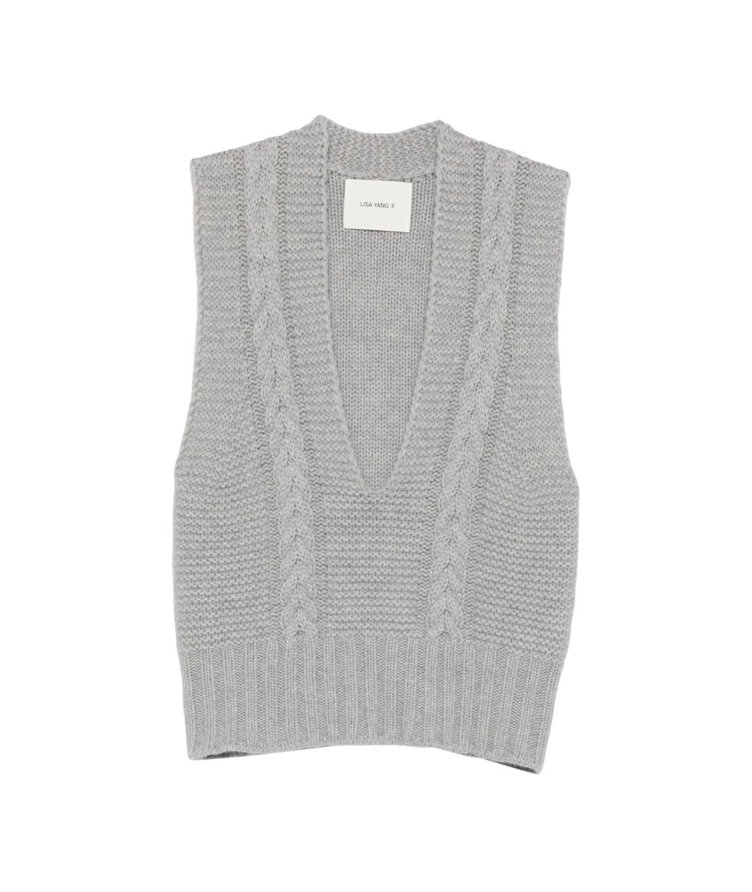LISA YANG Серая кашемировая жилетка, фото 1