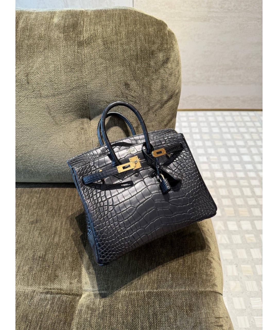 HERMES Черная кожаная сумка с короткими ручками, фото 4