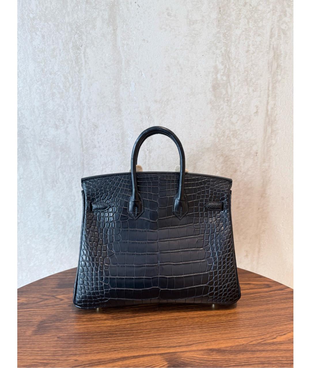 HERMES Черная кожаная сумка с короткими ручками, фото 8