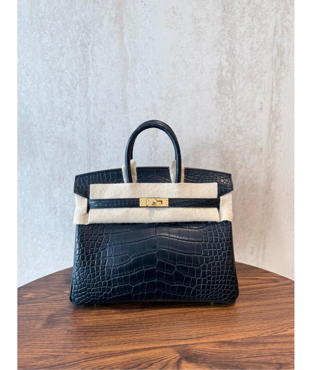 HERMES Черная кожаная сумка с короткими ручками, фото 9