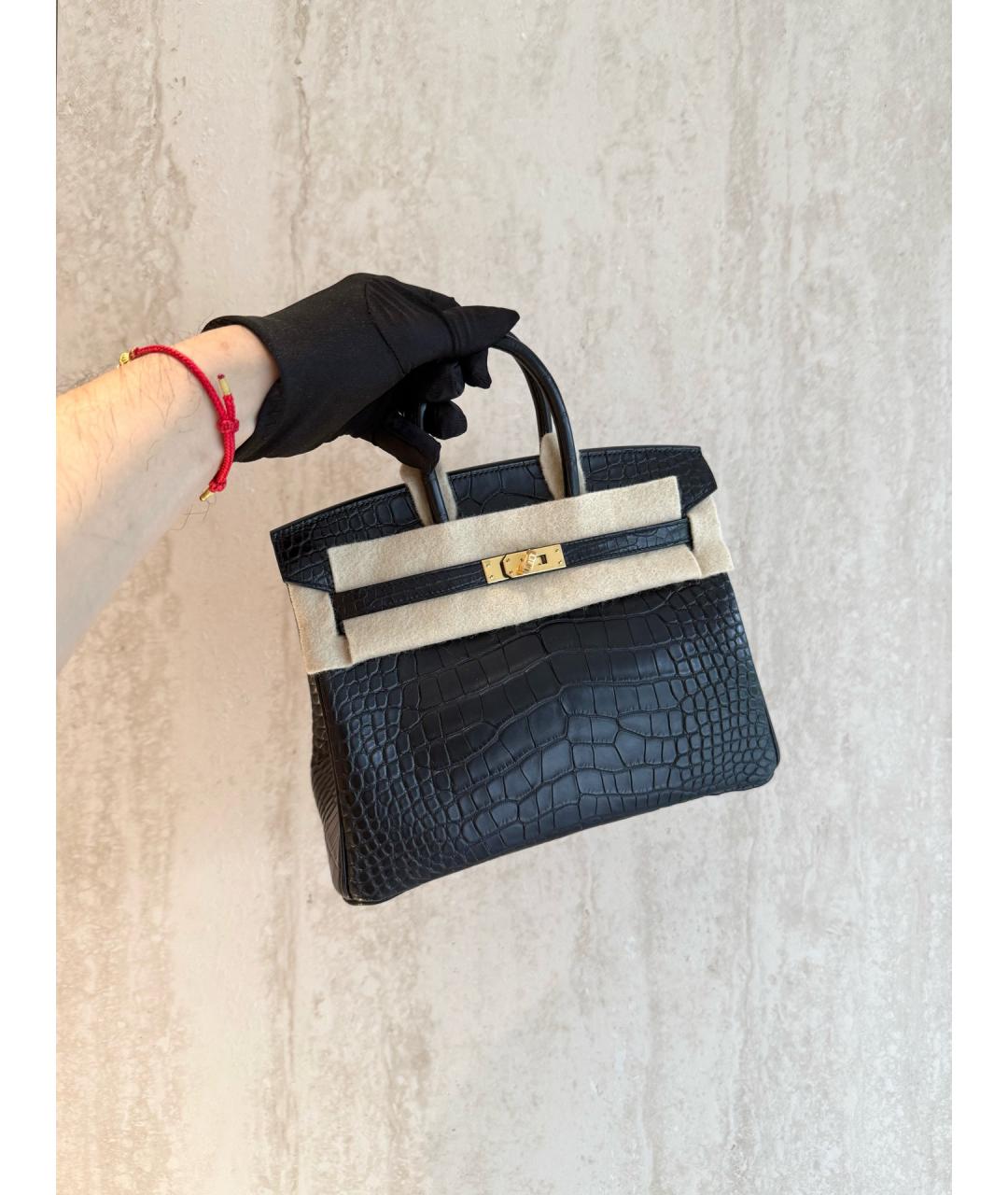 HERMES Черная кожаная сумка с короткими ручками, фото 2