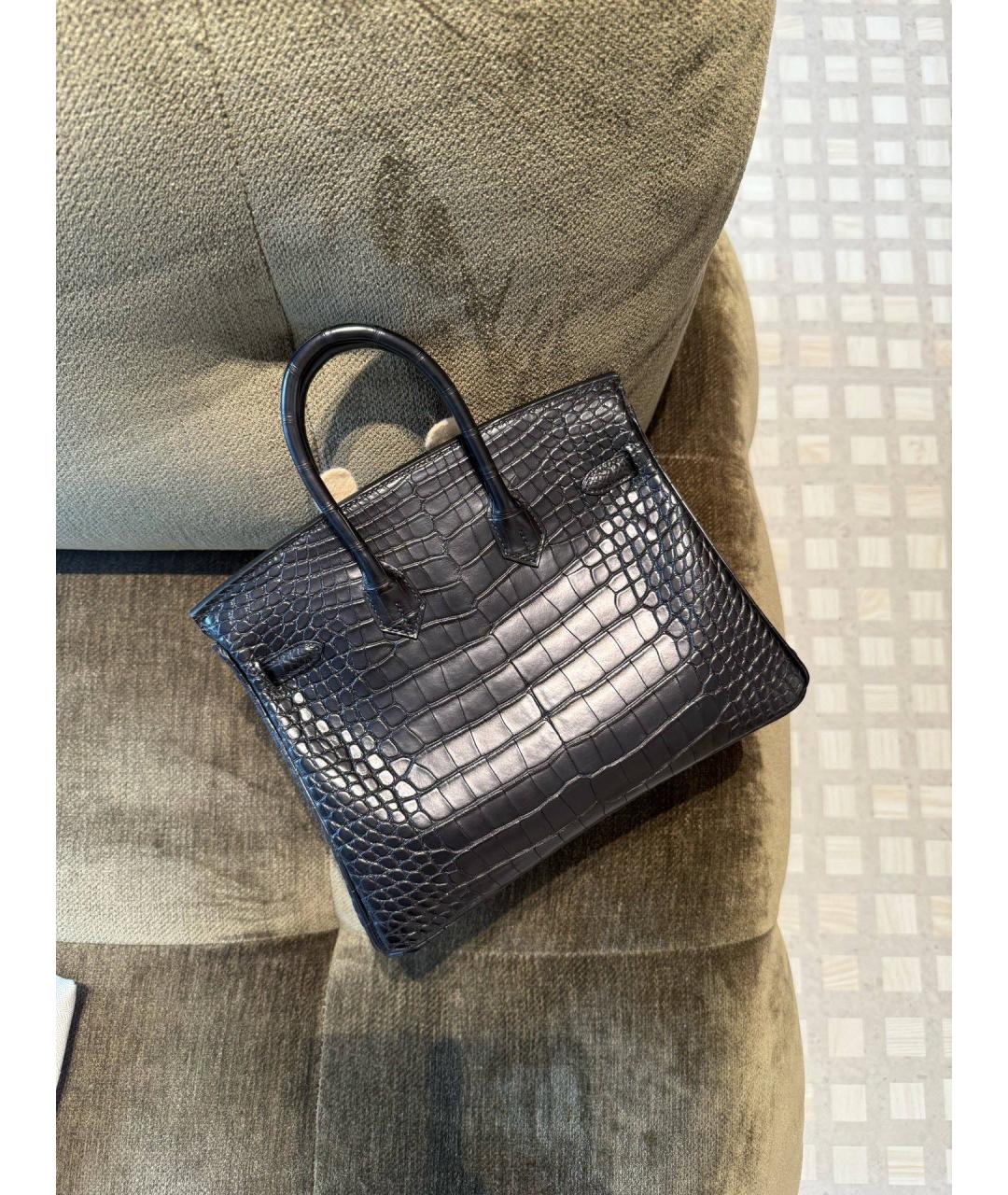 HERMES Черная кожаная сумка с короткими ручками, фото 6